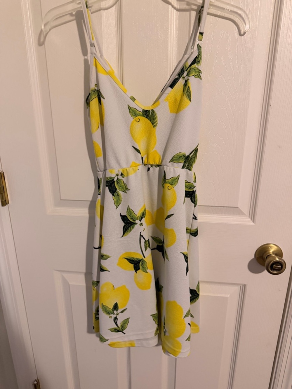 White Sundress with Yellow Lemon Print - Picture 2 of 5